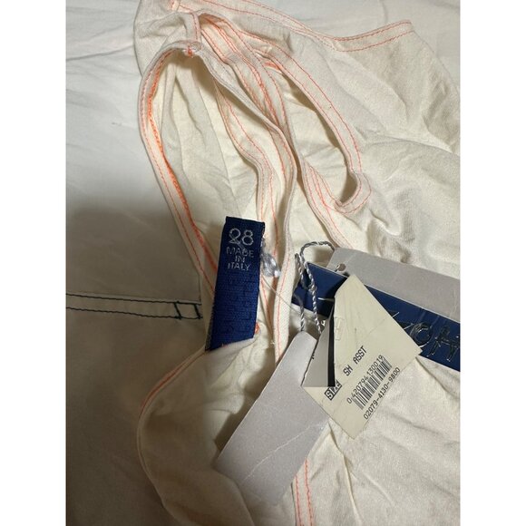 OHDD Asymmetrical One Shoulder Top Off White Metal Buckle Y2K Italy 28 S - Picture 6 of 7